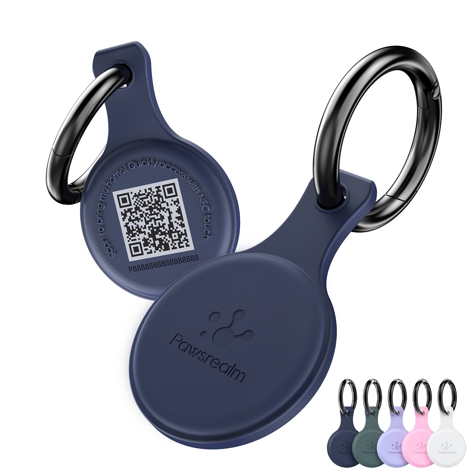 Anti-Loss NFC & QR Code Pet ID Tag, Smart Silent Silicone Pet Tag for ...