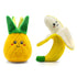 Deluxe Plush Squeaky Dog Toys - Pineapple and Banana, Interactive Pet Chew Toys